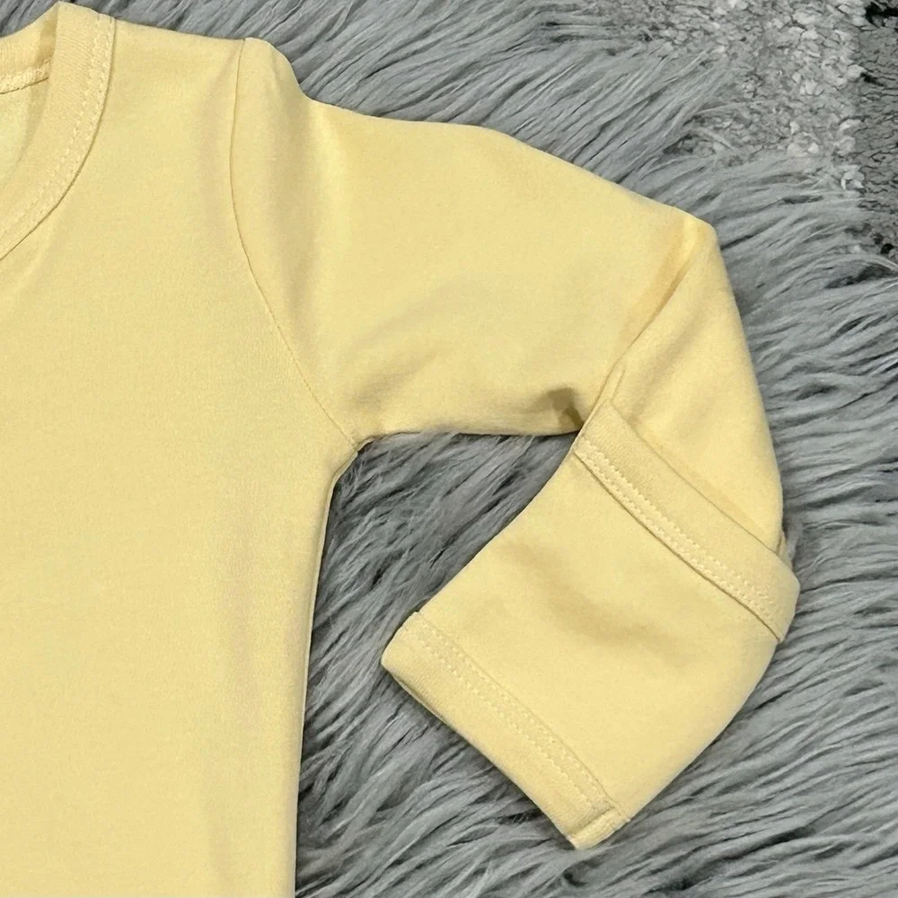 Kate Quinn Infant Long Sleeve Zipper Footie In Buttercup Yellow Size 6-9 Month